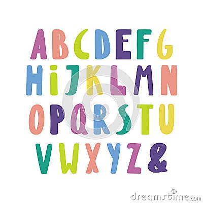 Cute latin alphabet Vector Illustration