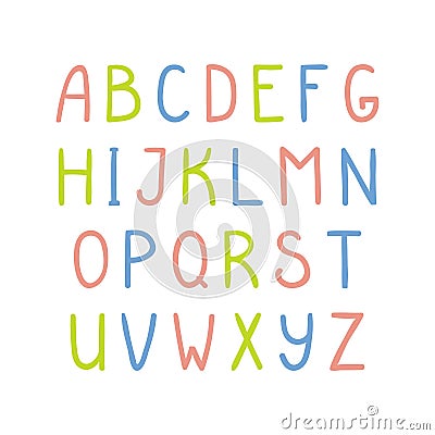 Cute latin alphabet Vector Illustration