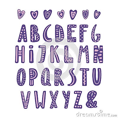 Cute latin alphabet Vector Illustration