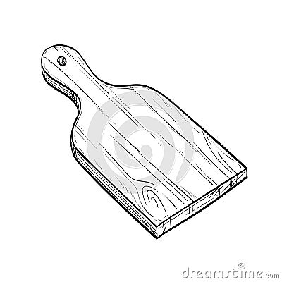 Hand drawn cutting board. Vector Illustration