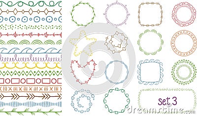 Hand drawn decorative brushes Vector Illustration