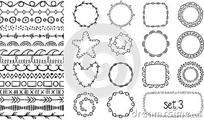 Hand drawn decorative brushes Vector Illustration