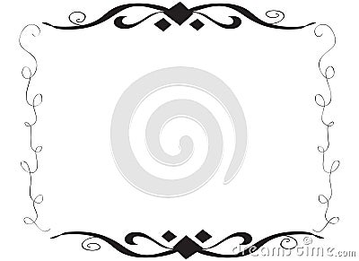 Hand drawn decorative spiral frame border Stock Photo