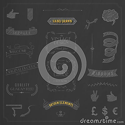 Hand-Drawn Design Elements Stock Photo