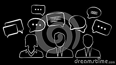 Hand-drawn discussion icons sketch Stock Photo