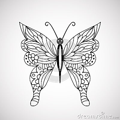 Hand drawn doodle butterfly Vector Illustration