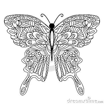 Hand drawn doodle butterfly Vector Illustration