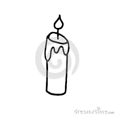 Hand-drawn doodle candle halloween Vector Illustration