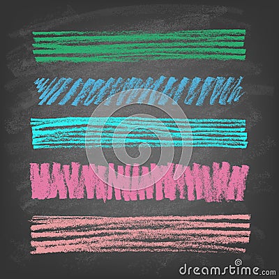 Hand-drawn doodle chalk banners on blackboard. Vector Illustration