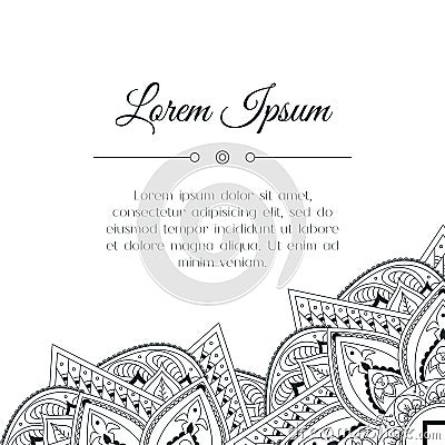 Hand drawn doodle corner. Abstract border for background decoration. Ornamental black and white design Vector Illustration