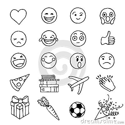 Hand drawn doodle emoji Vector Illustration