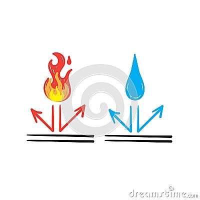 Hand drawn doodle fireproof and waterproof element symbol illustration vector Vector Illustration