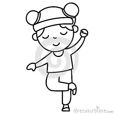 Hand drawn doodle kids, toys, boys, girls playing illustration Vector Illustration