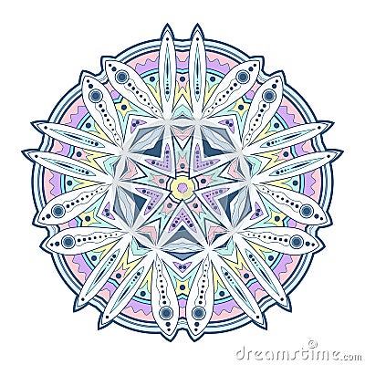 Hand drawn doodle mandala in vector format Vector Illustration