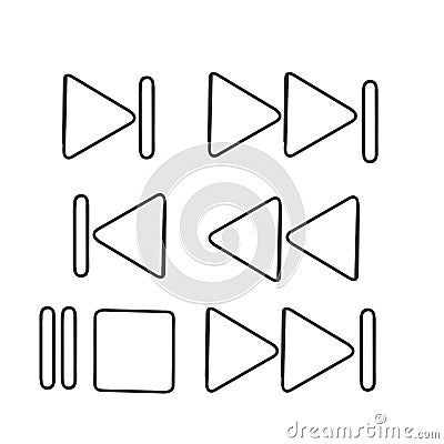 hand drawn doodle Play video icon collection Vector Illustration