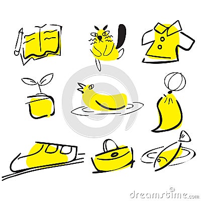 Hand-drawn doodle set, Vector illustration Vector Illustration