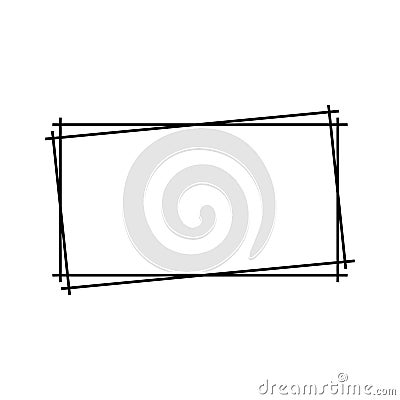 hand drawn doodle square frame isolated on white background. Doodle frames. Vector Illustration