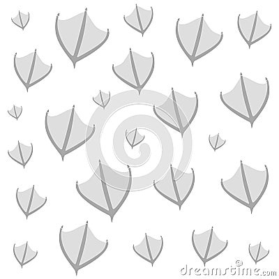 Hand drawn duck steps pattern on white background. Vector illustration Vector Illustration