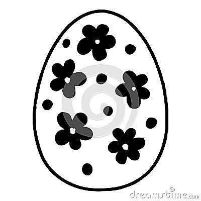 Hand drawn easter eggs with decoration. Doodle vector illustration in cute zenart style. Element for greeting cards Vector Illustration