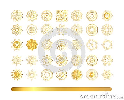 Hand drawn ethnic circular beige ornament Vector Illustration