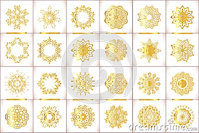 Hand drawn ethnic circular beige ornament Vector Illustration