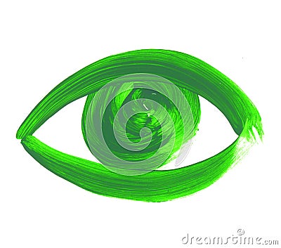 Hand drawn eye symbol. painted eye icon. Stock Photo