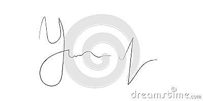 Hand drawn Fake autograph sample Vector Illustration