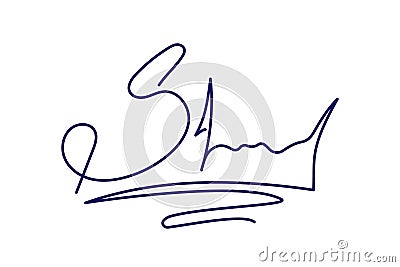 Hand drawn Fake autograph sample Vector Illustration