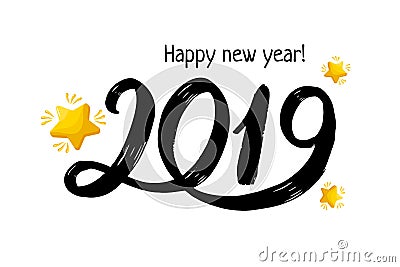 2019 hand drawn figures for New year Stock Photo