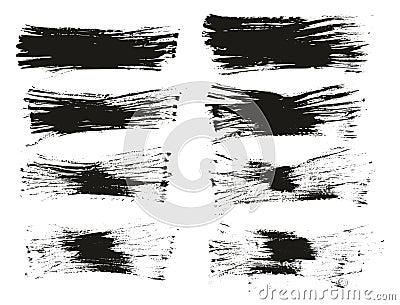 Hand Drawn Flat Fan Brush Thin Long Background High Detail Abstract Vector Background MEGA Set Vector Illustration