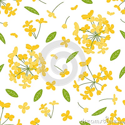 Hand drawn flower cluster background. floral pattern background with fragrant tea olive or osmanthus fragrans. Vector Illustration