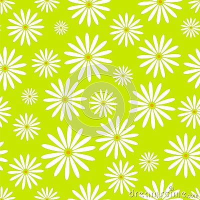 Hand drawn flower seamless pattern easter chamomile wallpaper with print ornament decoration and floral graphic art Vector Illustration