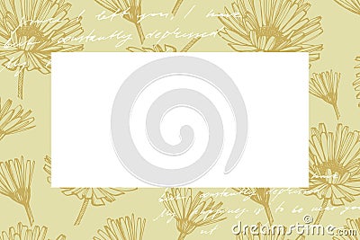Hand drawn flowers and plants teamplate horizontal cards. Handwritten abstract text wallpaper. Imitation of a abstract Stock Photo