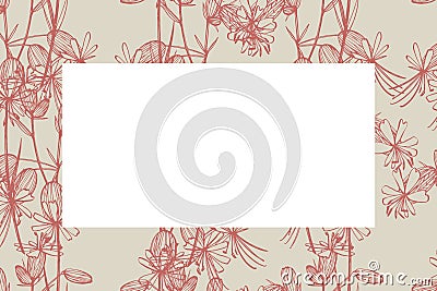 Hand drawn flowers and plants teamplate horizontal cards. Handwritten abstract text wallpaper. Imitation of a abstract Stock Photo