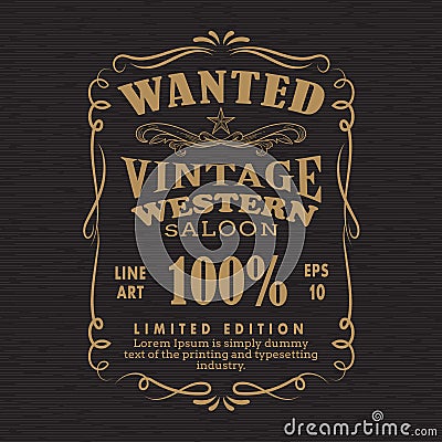 Hand Drawn Frame Label blackboard retro vintage wanted banner Vector Illustration