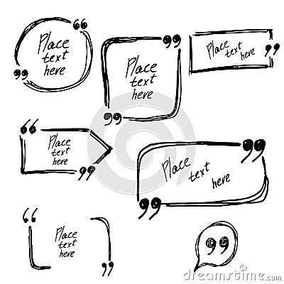 Hand drawn frames for text or quotes. Vector elements for your design Vector Illustration