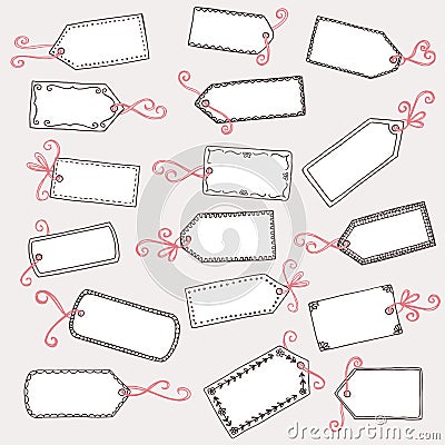 Hand drawn gift labels Vector Illustration