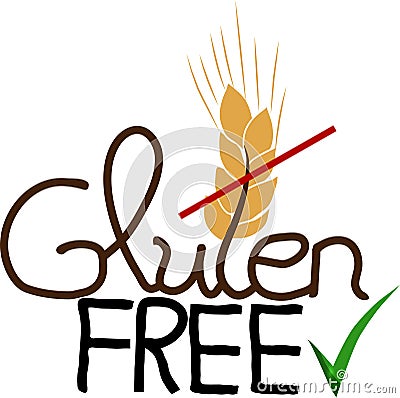 Hand drawn Gluten free Vector Illustration