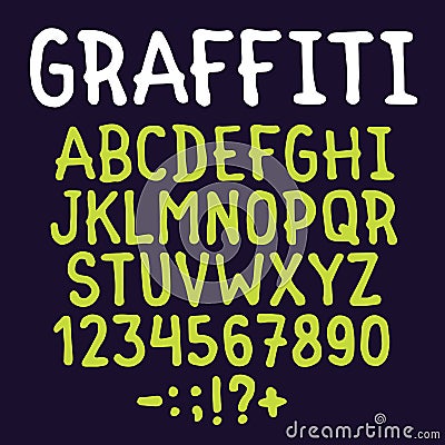 Hand drawn graffiti letters vector set Vector Illustration