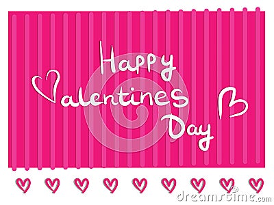 Hand-drawn greeting card, banner Happy Valentine`s Day Vector Illustration