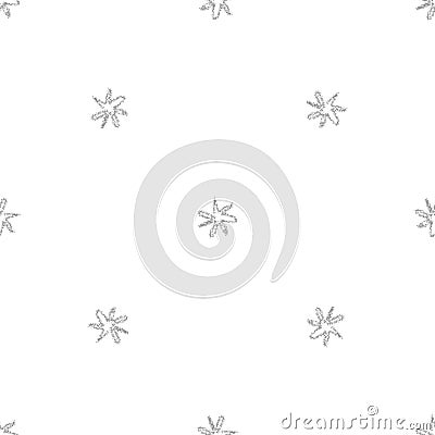 Hand Drawn grey Snowflakes Christmas Seamless Patt Stock Photo