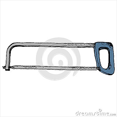 Hand drawn hacksaw Vector Illustration