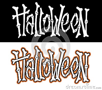 Hand drawn halloween lettering Vector Illustration