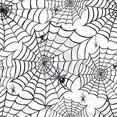Hand drawn Halloween seamless pattern. Vector Illustration
