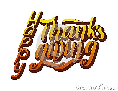 Hand drawn Happy Thanksgiving typography lettering poster Stock Photo