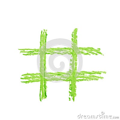Hand drawn hashtag symbol isolated Stock Photo