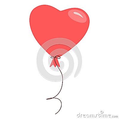 Hand drawn heart ballon. Vector doodle sketch illustration isolated on white background Vector Illustration