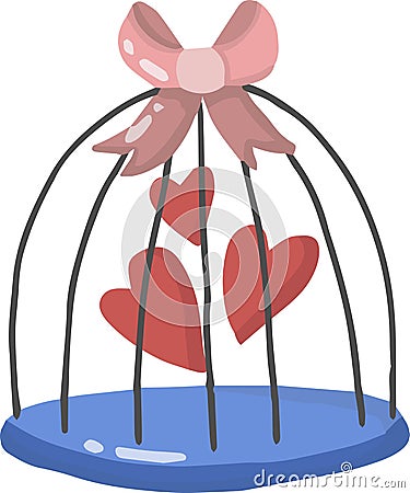 Hand Drawn heart cage illustration Vector Illustration