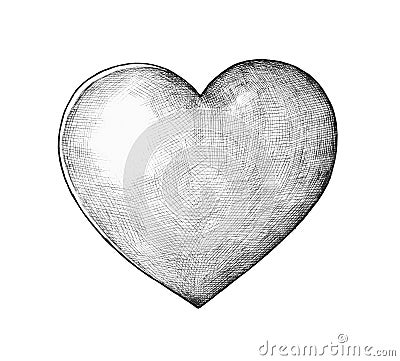 Hand drawn heart illustration isolated Cartoon Illustration