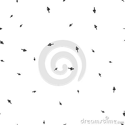 Hand drawn icon with seamless pattern for decorative design. Arrow down direction icon vector design Vector Illustration
